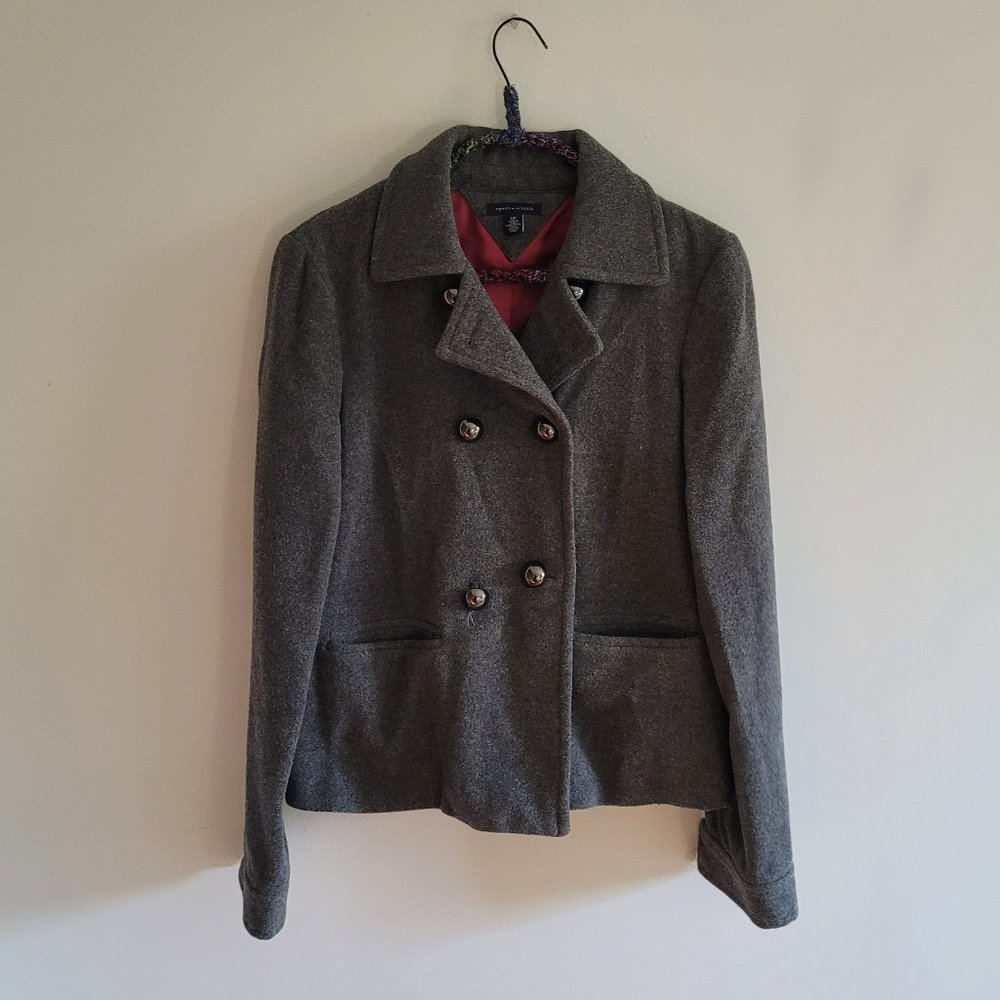 Tommy Hilfiger Womans Gray Wool Blazer